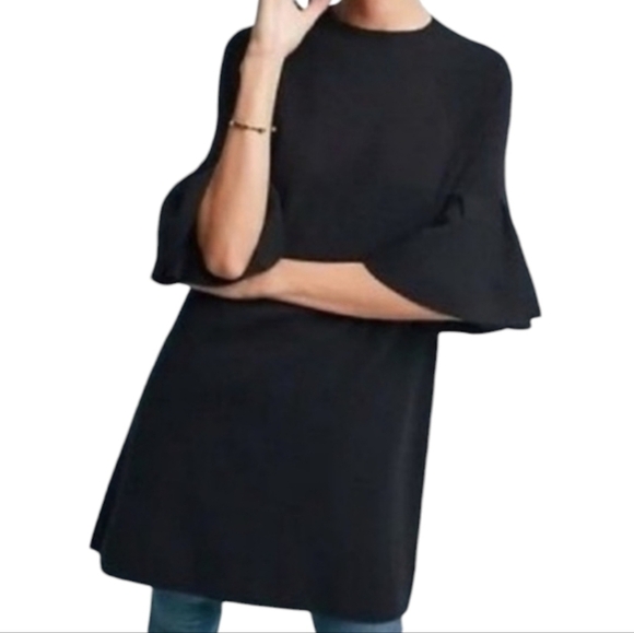 Moth by Anthropologie Black Sweater Mini Dress Size XS - Picture 1 of 6